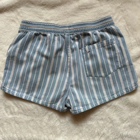 Aerie Blue and White Striped Cotton Shorts - Picture 2 of 6